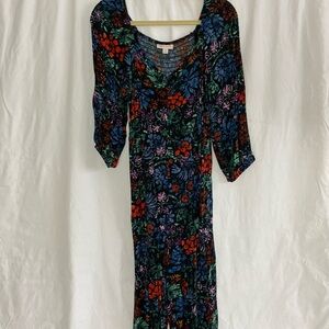 Knox Rose Long Sleeve Floral Jumpsuit- Red, Blue, Green